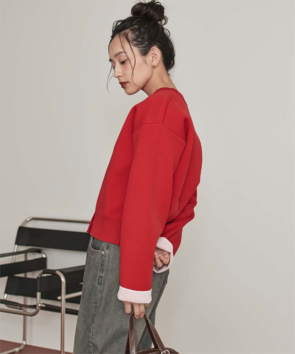 miette「バイカラーデザインニットカーディガン」|カーディガン|