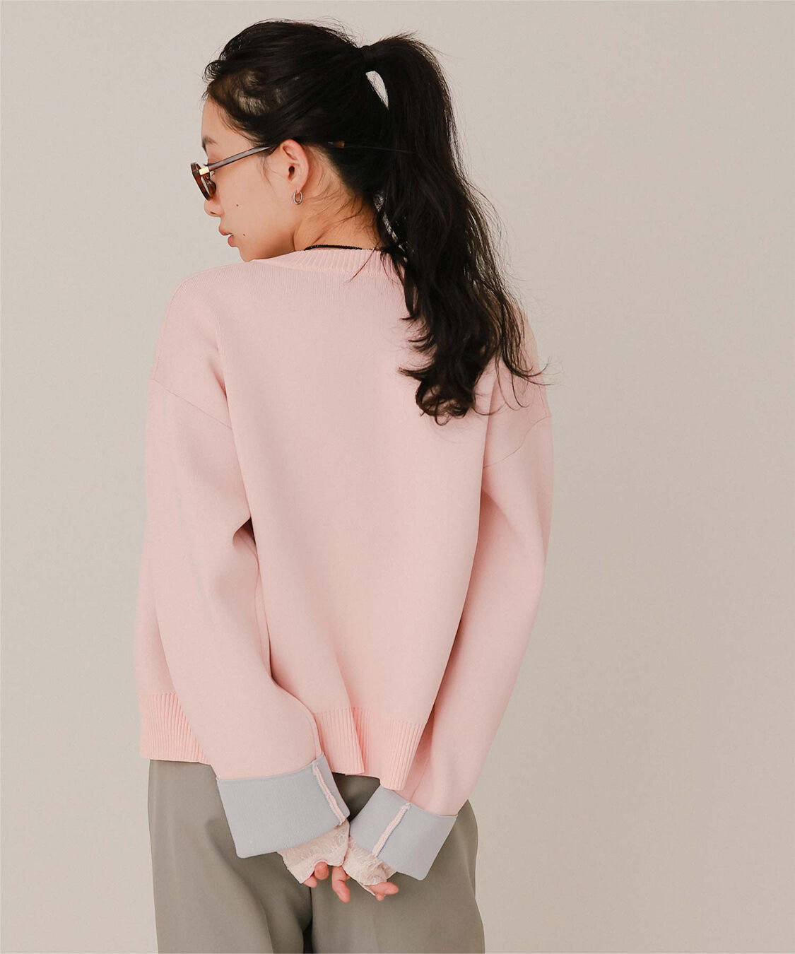 miette「バイカラーデザインニットカーディガン」|カーディガン|