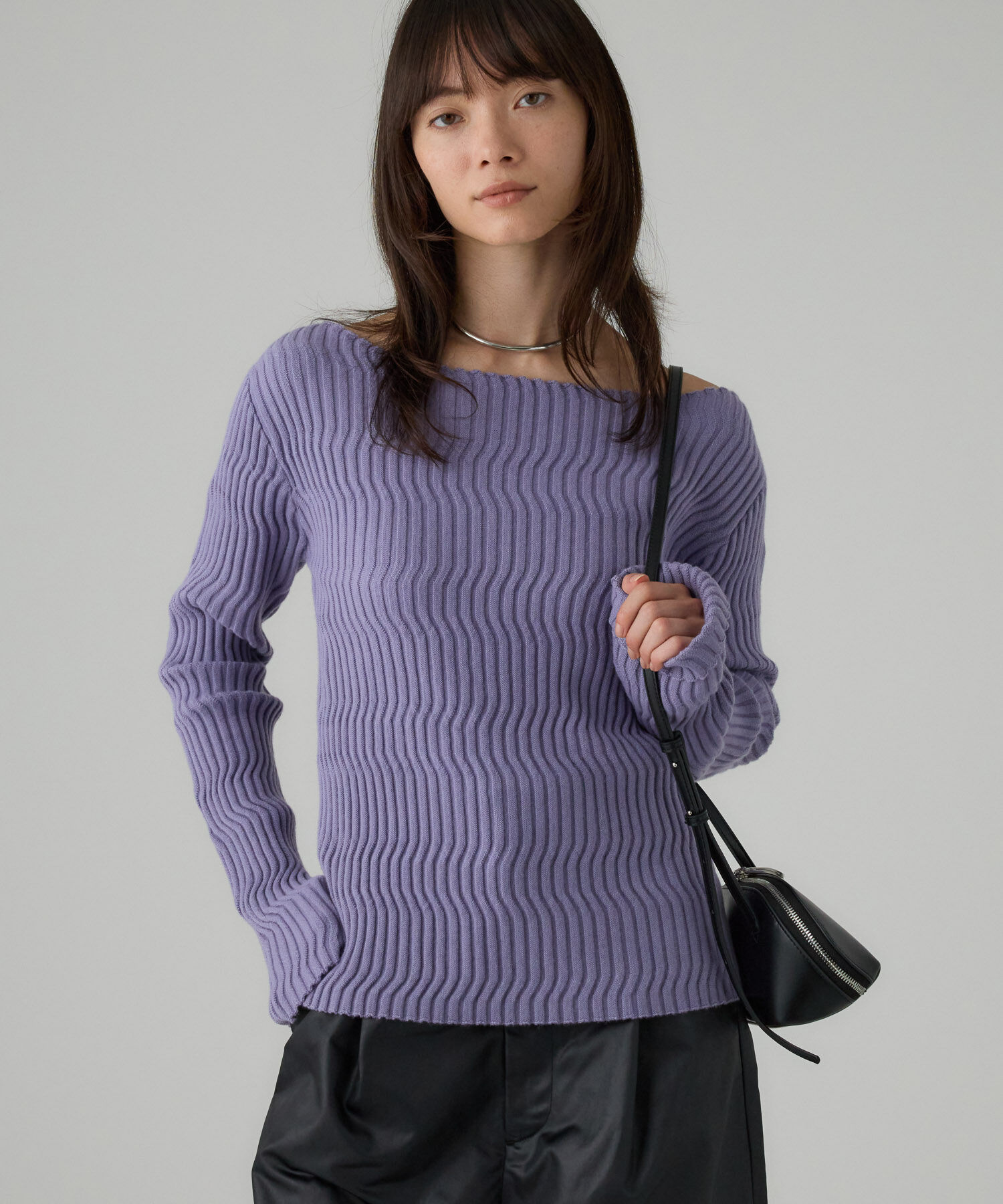 BABYLONE「シアリングガーターニットプルオーバー」|ニット・セーター|ﾊﾟｰﾌﾟﾙ