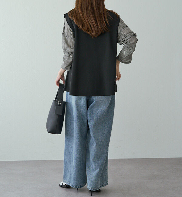  「スポンディッシュVネックニットベスト」|ニット・セーター|