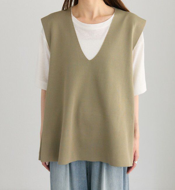  「スポンディッシュVネックニットベスト」|ニット・セーター|