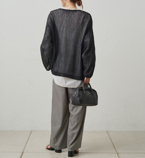 「ワイドスリーブメッシュニット」|ニット・セーター|