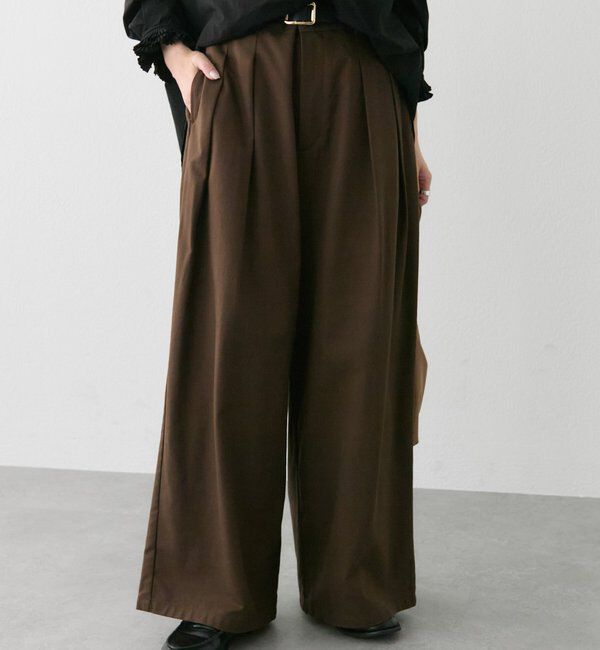 「コットンレーヨンツータックワイドパンツ」|その他|