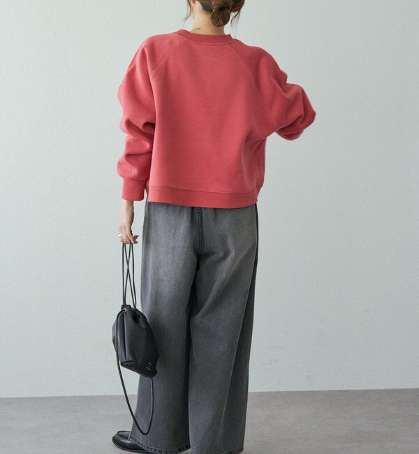  「シンプル裏起毛スウェットショートプルオーバー」|プルオーバー|