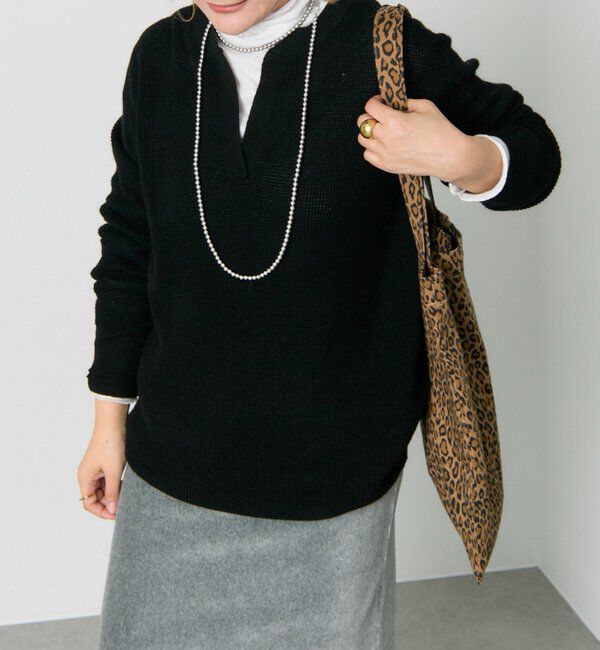  「キーネックワッフルニット」|ニット・セーター|