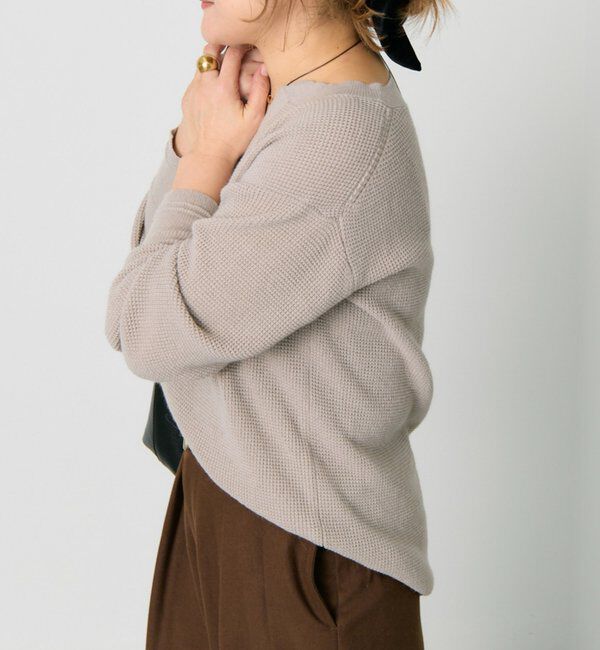  「キーネックワッフルニット」|ニット・セーター|