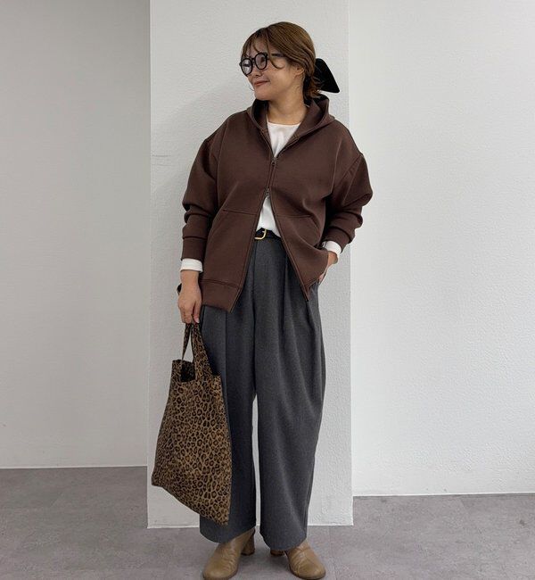  「【2サイズ展開/インフルエンサー企画】ツータック起毛スラックスパンツ」|その他|グレー