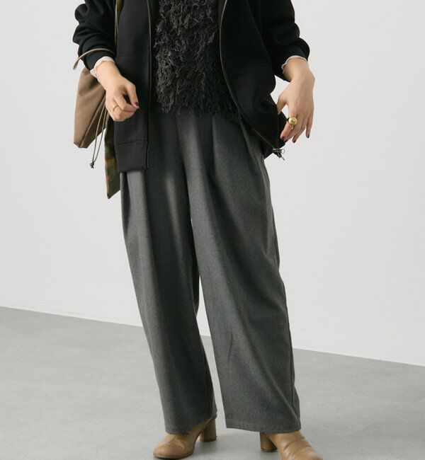  「【2サイズ展開/インフルエンサー企画】ツータック起毛スラックスパンツ」|その他|