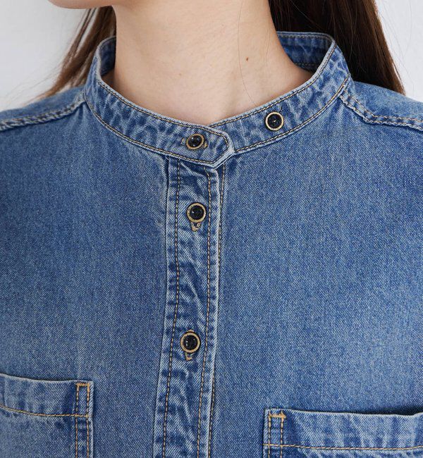  「デニムバンドカラーシャツ」|シャツ・ブラウス|