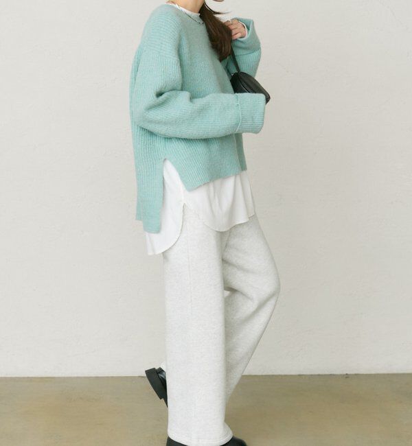  「ネップクルーネックニットプルオーバー」|キャミソール|