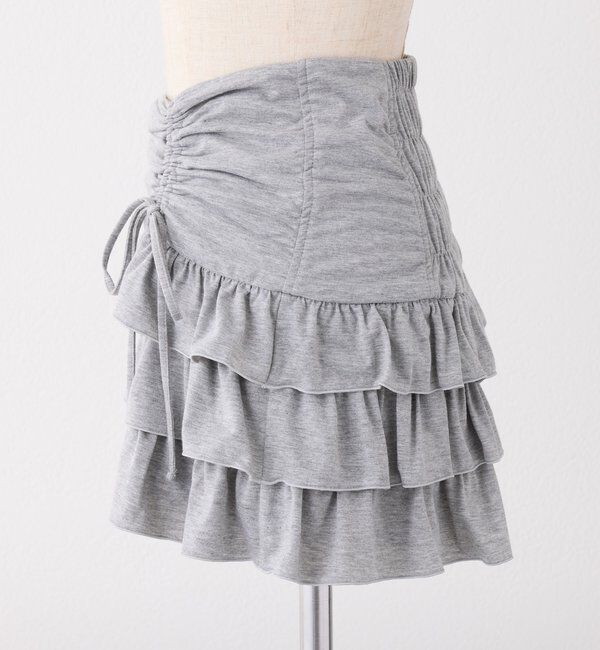  「セットで着れる／ドロストティアードミニ」|スカート|