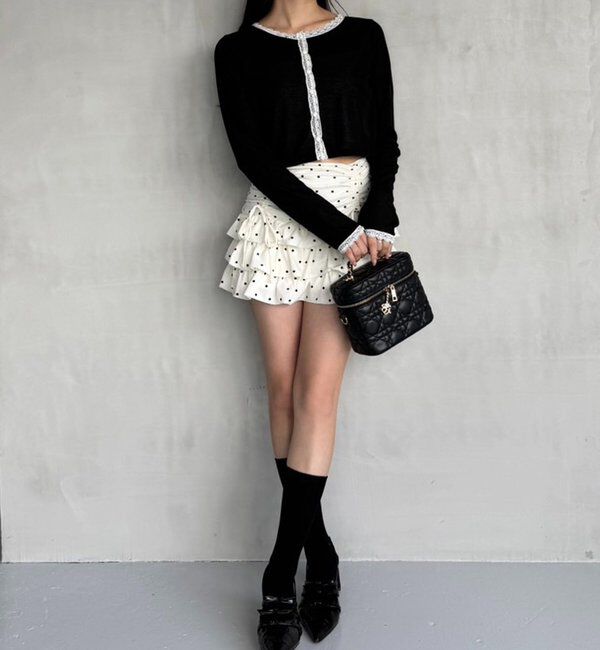  「セットで着れる／ドロストティアードミニ」|スカート|