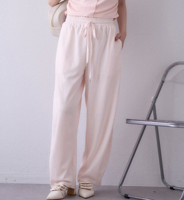  「レーススウェットカーブパンツ」|その他|ピンク