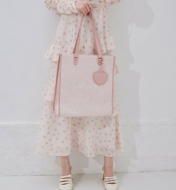  「【LouLoumei】／ハートチャーム付きトートバッグ／自立可能」|ショルダー・メッセンジャー|