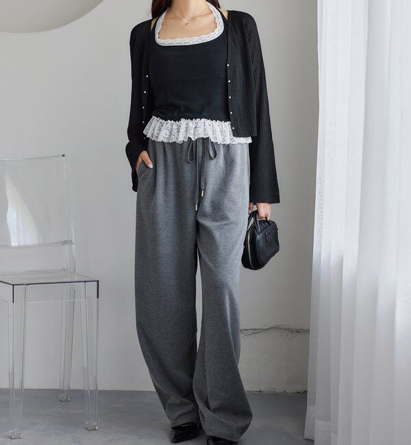  「ビジュー釦ラメシアーカーデ」|ニット・セーター|