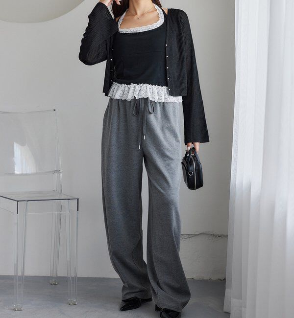  「ビジュー釦ラメシアーカーデ」|ニット・セーター|