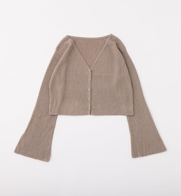  「ビジュー釦ラメシアーカーデ」|ニット・セーター|