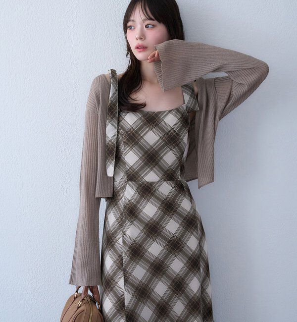  「ビジュー釦ラメシアーカーデ」|ニット・セーター|