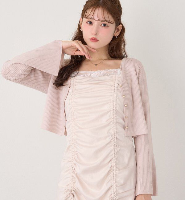  「ベル袖リブカーデ」|ニット・セーター|