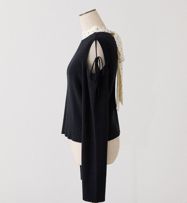  「肩あき配色ニット」|ニット・セーター|