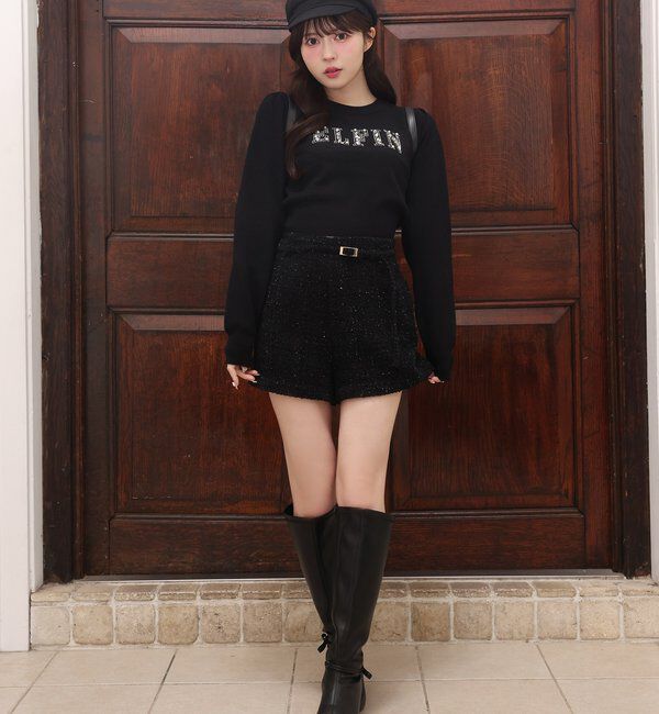  「【リボン取り外し可能】ポインテッドストレッチブーツ」|その他|