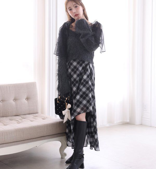  「【リボン取り外し可能】ポインテッドストレッチブーツ」|その他|