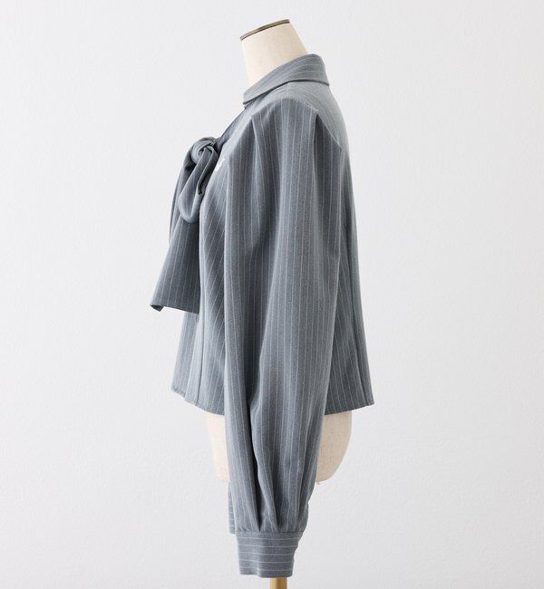  「刺繍入りボウタイブラウス／リボン取り外し可」|シャツ・ブラウス|