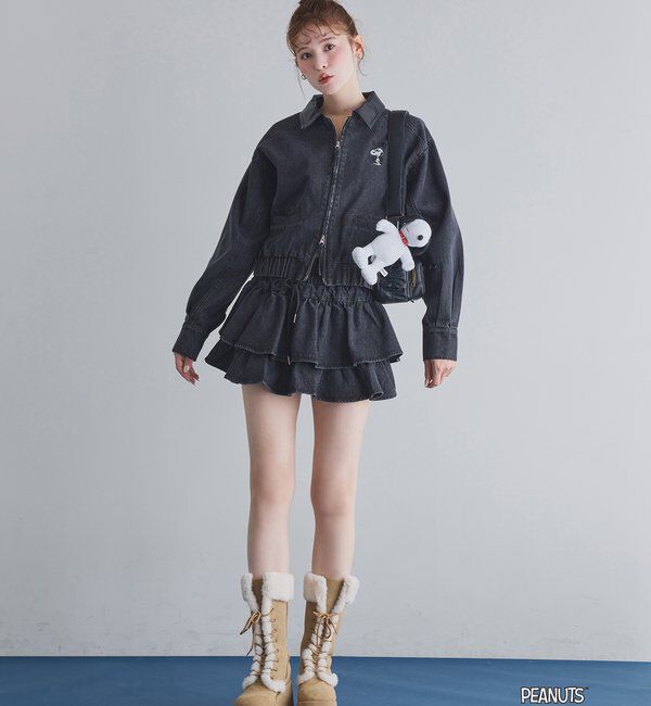  「【PEANUTSコラボ】スヌーピー刺繍入りバーンジャケット」|その他|