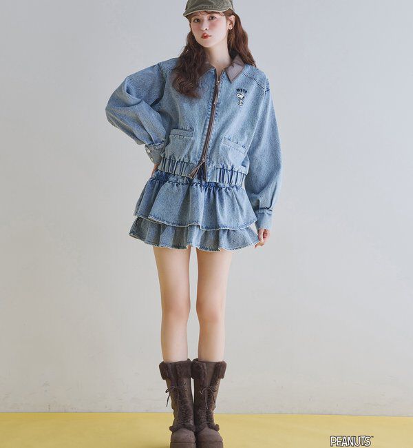  「【PEANUTSコラボ】スヌーピー刺繍入りバーンジャケット」|その他|