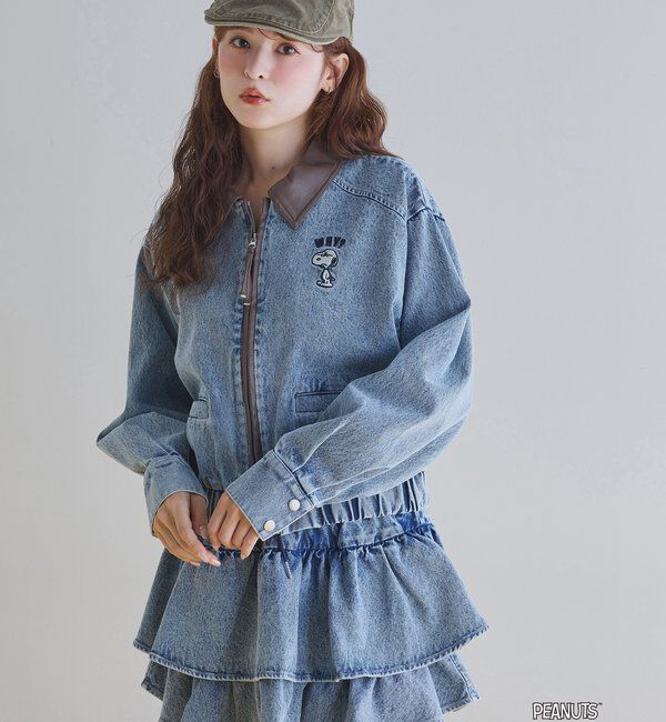  「【PEANUTSコラボ】スヌーピー刺繍入りバーンジャケット」|その他|