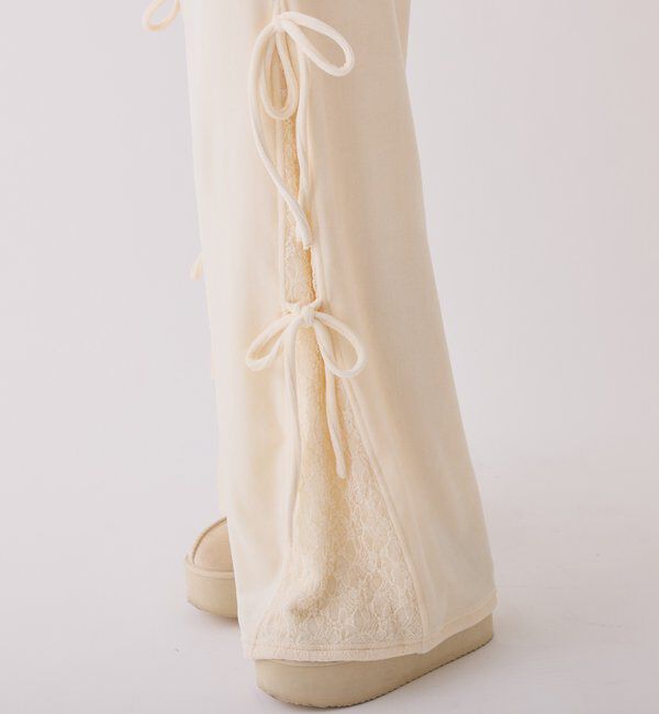  「【セットアップ対応】サイドレースベロアリボンパンツ」|その他|