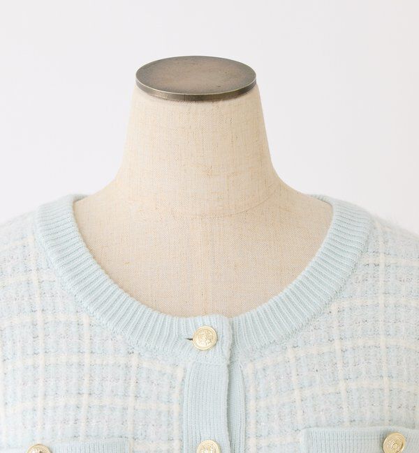  「金ボタンラメツイードカーデ」|ニット・セーター|