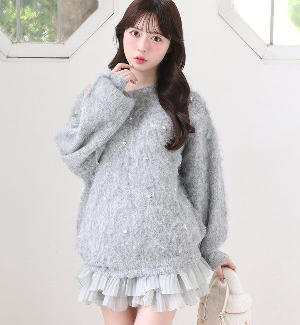  「ビジューシャギーニット」|ニット・セーター|