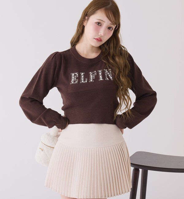  「キラキラビジューロゴニット」|ニット・セーター|