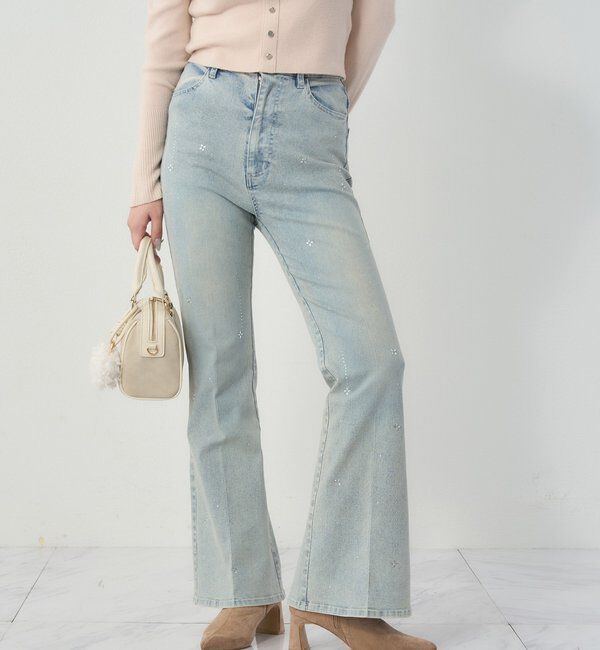  「美脚ラインストーンデニムパンツ」|その他|