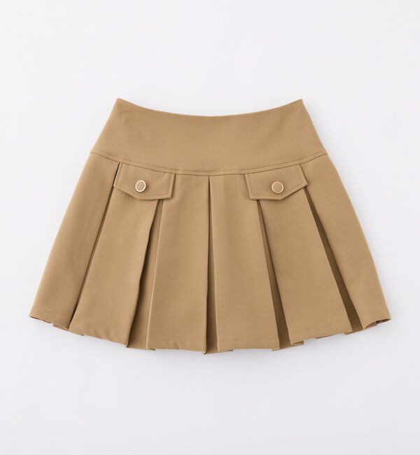  「金ボタンボックスプリーツミニスカート」|スカート|