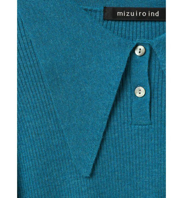 mizuiro ind「mizuiro ind ロングカラーニットポロ」|ニット・セーター|