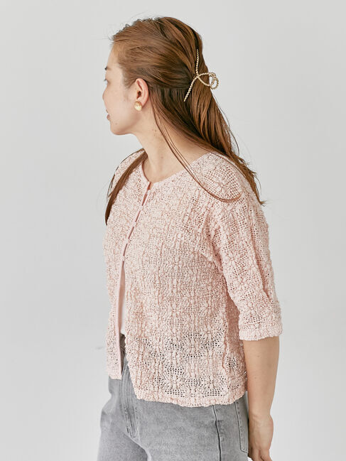 Lugnoncure「フラワーメッシュ前後2WAYトップス」|その他|ピンク