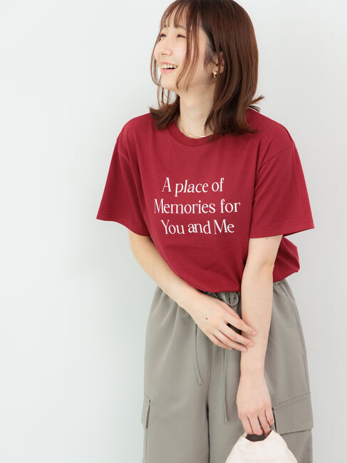 Te chichi TERRASSE「【接触冷感】ロゴプリントTシャツ」|Tシャツ・カットソー|ボルドー