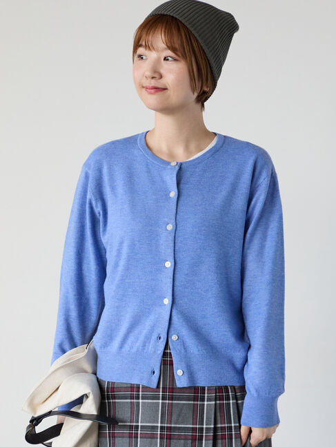 Lugnoncure「もちもちクルーネックカーディガン」|カーディガン|ブルー