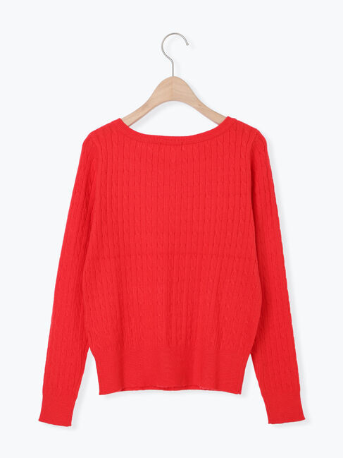 Te chichi TERRASSE「もちもちケーブルVネックニット」|ニット・セーター|