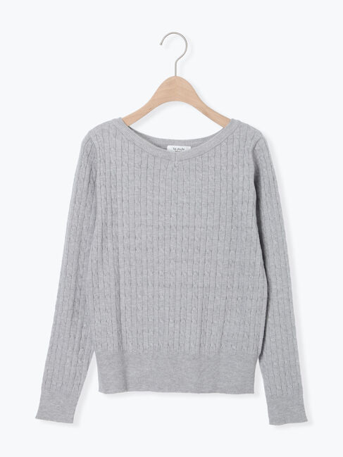 Te chichi TERRASSE「もちもちケーブルVネックニット」|ニット・セーター|グレー