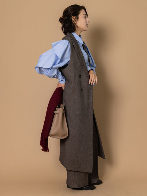 Te chichi「ツイードロングジレ（セットアップ可）」|ダウンベスト・ベスト|