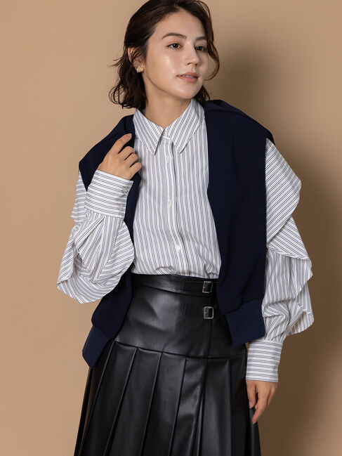 Te chichi「ラッフルスリーブシャツ」|シャツ・ブラウス|グレー