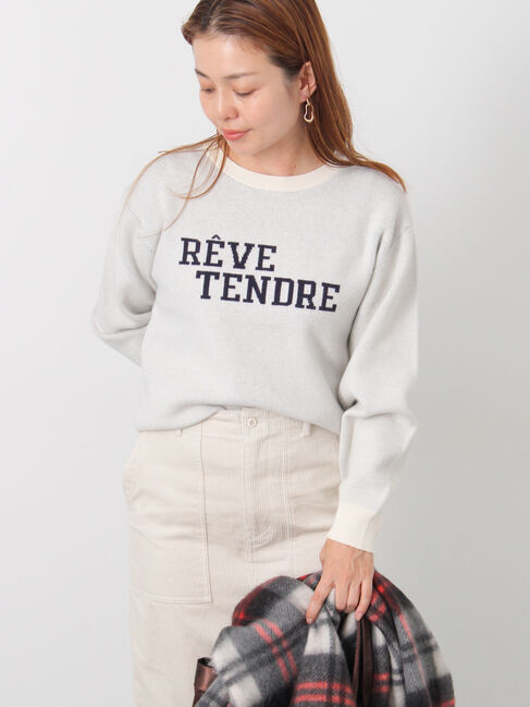 Lugnoncure「フロントロゴニット」|ニット・セーター|オフホワイト