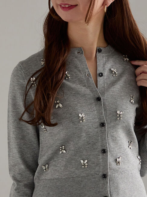 Te chichi「ビジューニットコンパクトカーディガン」|カーディガン|