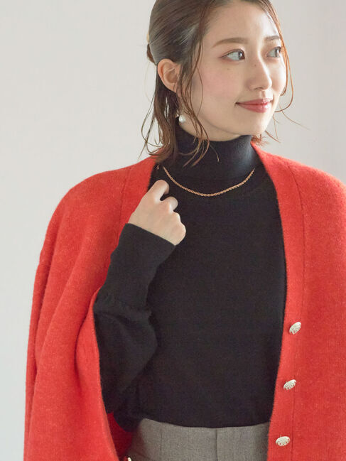 Te chichi「【宮本茉由着用】タートルネックプルオーバー《2025winter catalog item》」|ニット・セーター|ブラック