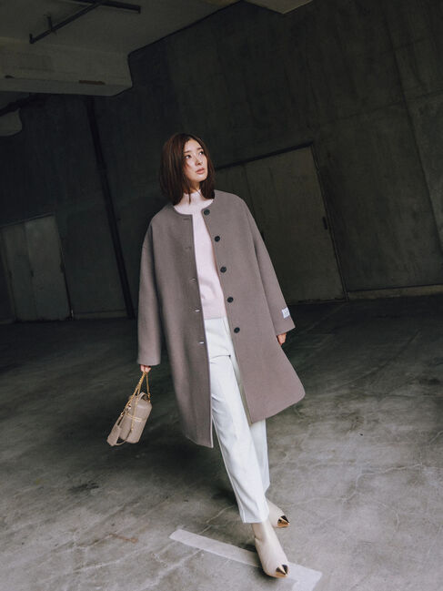 Te chichi「【宮本茉由着用】ダブルクロスペンシルパンツ《2025winter catalog item》」|その他|オフホワイト