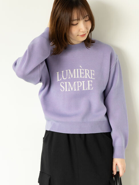Te chichi TERRASSE「フランス語ロゴニット」|ニット・セーター|パープル