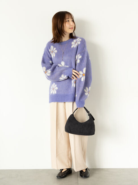 Te chichi TERRASSE「起毛花柄ジャカードニットプルオーバー」|ニット・セーター|